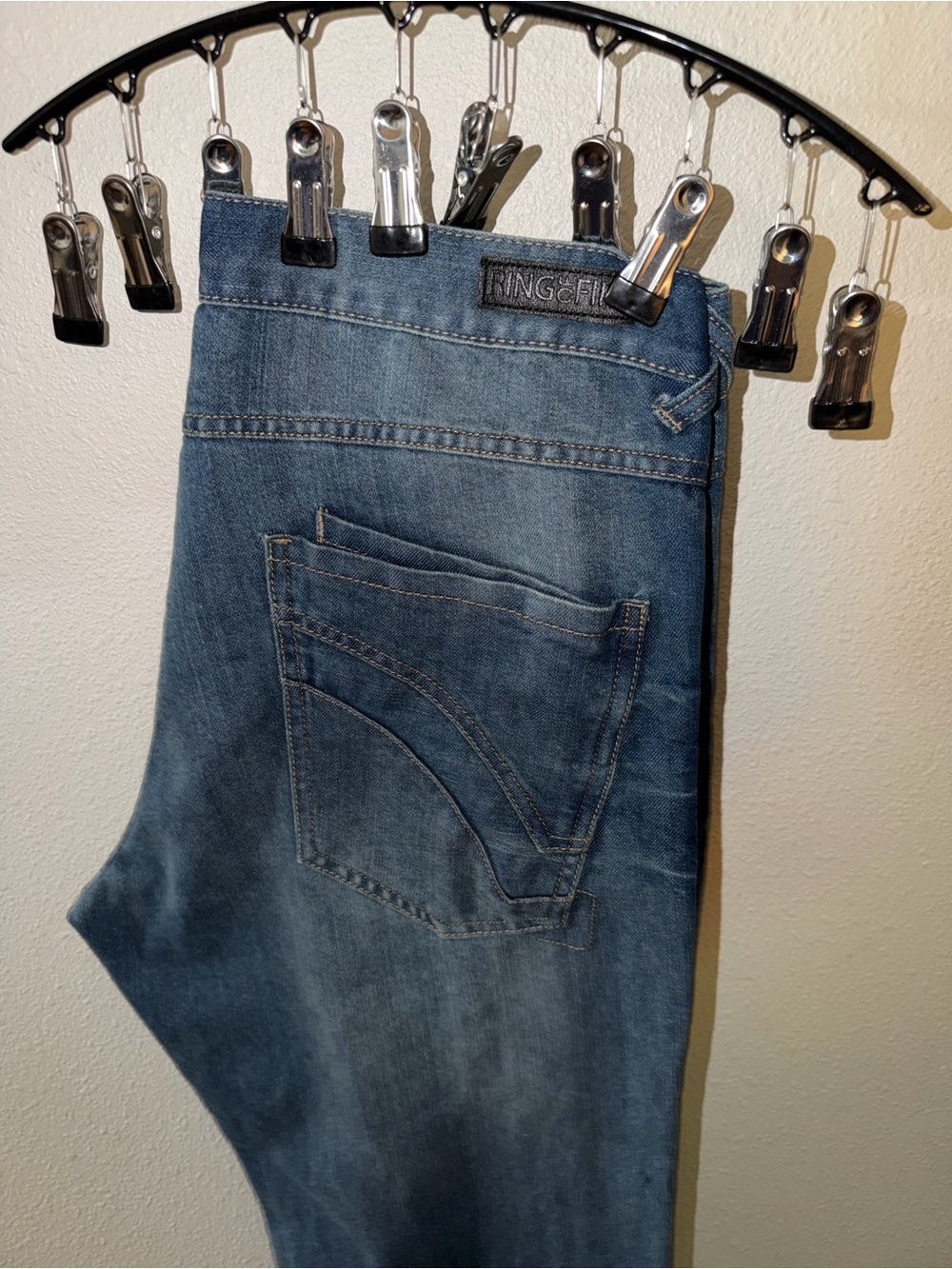 Ring of Fire Men's Blue Straight Jeans 36x40